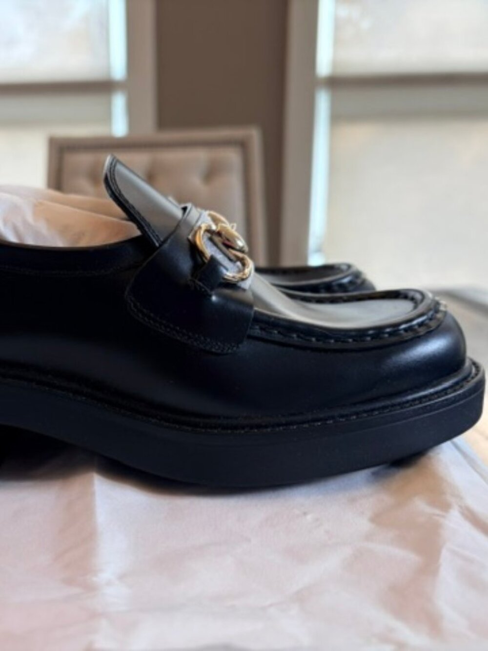 NIB Gucci Horsebit Leather Loafers, Black 34.5 (4.5) - Picture 4 of 13